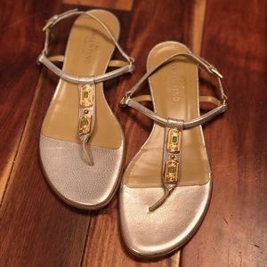 Valentino Garavani 38.5 8.5 t strap jade sandals